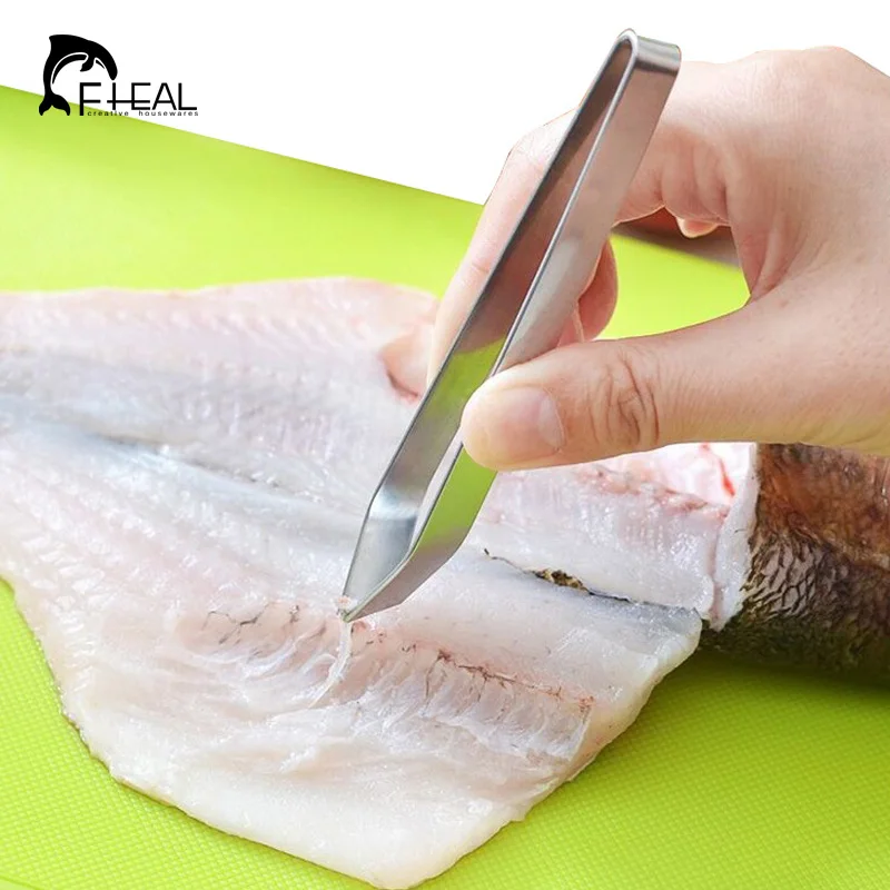 FHEAL 1 шт. щипцы для удаления рыбных костей из нержавеющей стали клещи с зажимом
