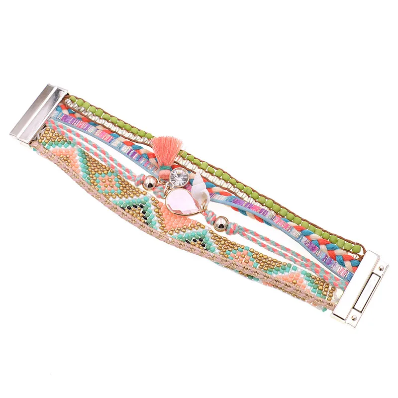 WELLMORE женские браслеты кожаные богемные Бусины бусины очаровательные для женщин