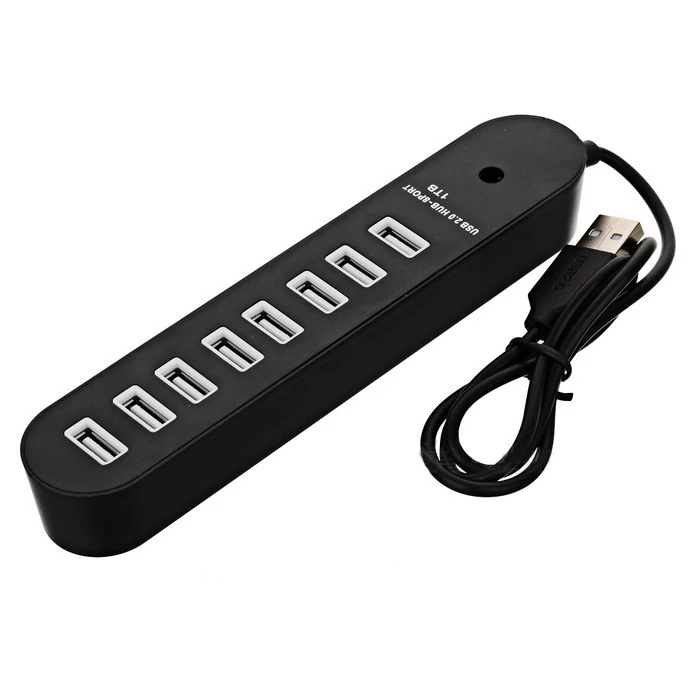 8 Порты и разъёмы USB 2,0 концентратор 480 Мбит/с 8-Порты и разъёмы концентратор с 60 см кабель