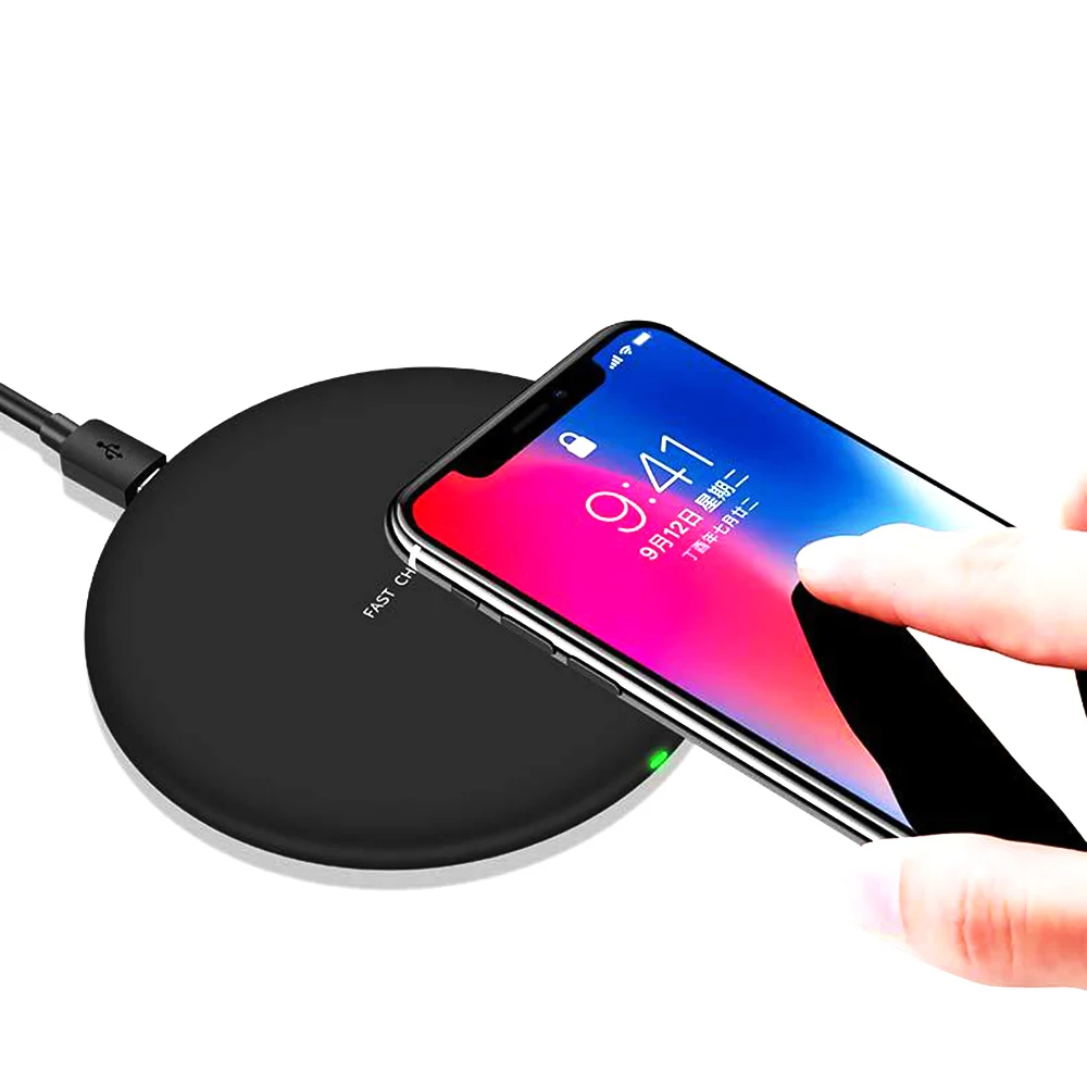 Беспроводное зарядное устройство 10 Вт 9 в для iphone 8 X XS XR Samsung Note8 S9 S8 Google Nuxus