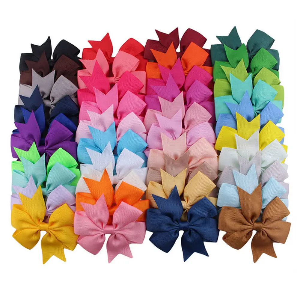 B 40PCS Multitrust бренд 20 шт для маленьких девочек огромный Grosgrain ленты Бутик волос банты детский зажим для волос - Цвет: B 40PCS