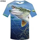 Мужская футболка с принтом KYKU, летняя футболка с 3D-принтом рыб, Забавный спортивный костюм в готическом стиле, 2019