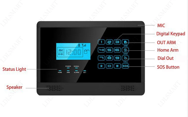 ЖК-клавиатура беспроводная домашняя сигнализация GSM сенсорная система безопасности умный дом сигнализация GSM2E