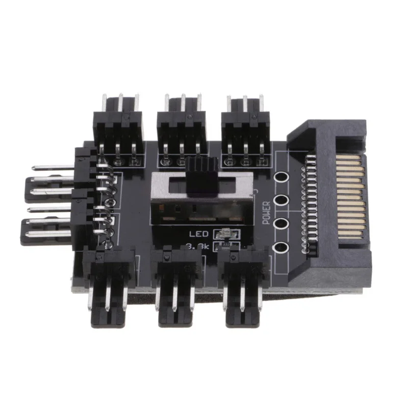 SATA Port 8 Way 3 Pin 12V PC Fan Power Cable Extender Hub Splitter Adapter | Компьютеры и офис