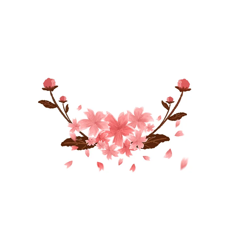 YOJA 24*14.8CM Hand Painted Cherry Blossom Cluster Fresh Kids Room Decor Wall Toilet Sticker T1-0468 | Stickers