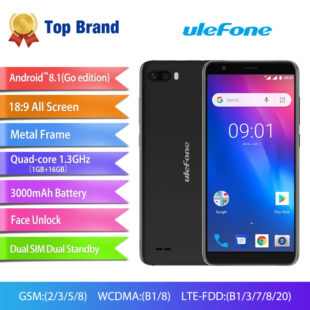Ulefone S1 Pro мобильного телефона Android 8 1 5 дюймов 18:9 MT6739 4 ядра GB 16 8MP Камера 3g лицо