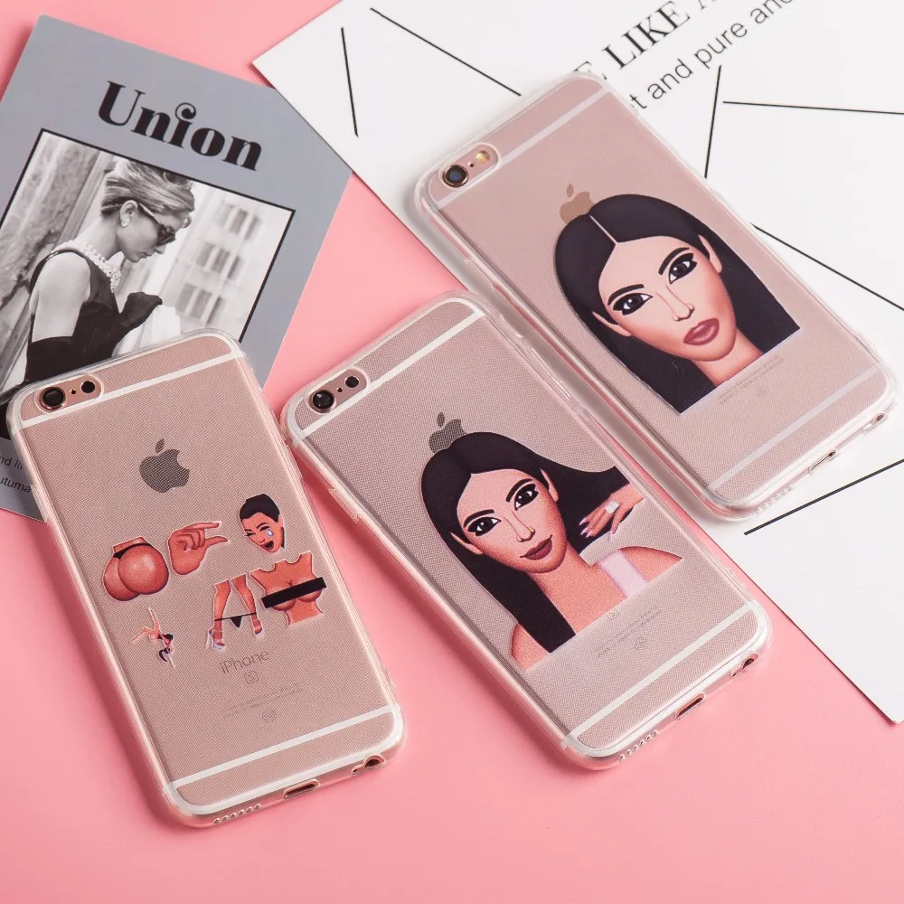 Для Apple iPhone 6 6S Plus плюс 5 SE 5S случаях Сексуальная Ким Кардашян Окрашенные