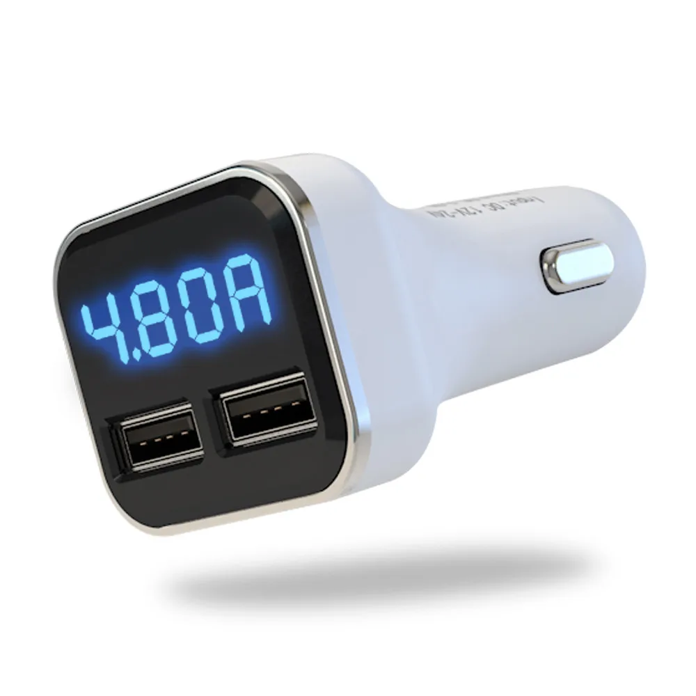 Зарядное устройство Dual USB Автомобильное зарядное для сигарет с светодиодный