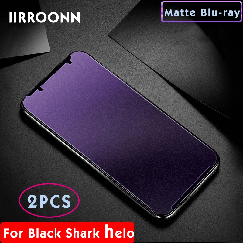 MATTE BL 2 шт./лот, матовое закаленное стекло для Xiaomi Black Shark 1 2 Helo, Защита экрана для Black Shark 2 Helo, защитное стекло IIRROONN - Цвет: MATTE BL