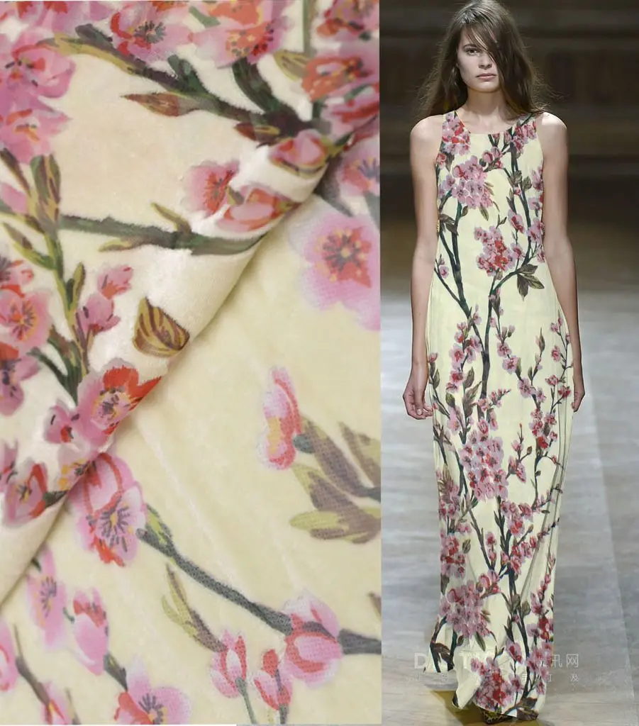 Crazy Скидка Роскошные кружево Красная слива Цветы Стекаются вельвет деворе ткань