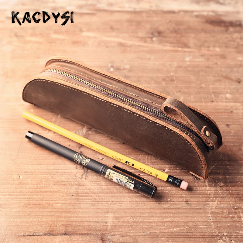 Оригинальный винтажный пенал для ручек из натуральной коровьей кожи чехлы