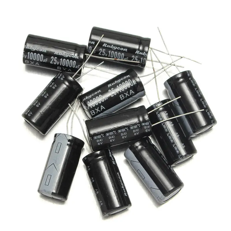 Электролитический конденсатор с радиальными выводами 10 шт. емкость 25 в 10000 мкФ 105C