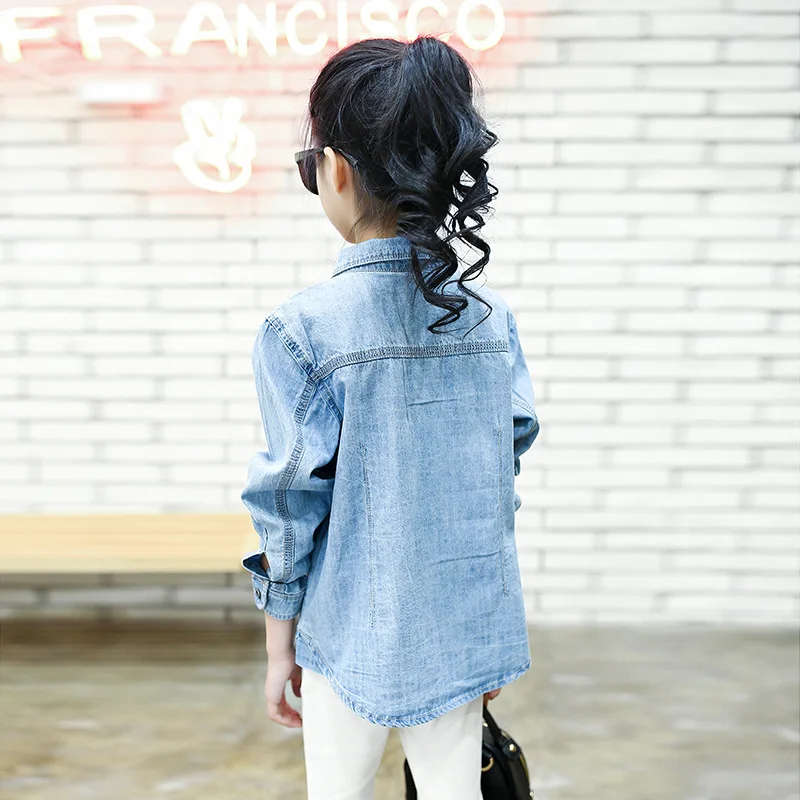 2018 новые модные джинсовые куртки для девочек подростков детские пальто детей