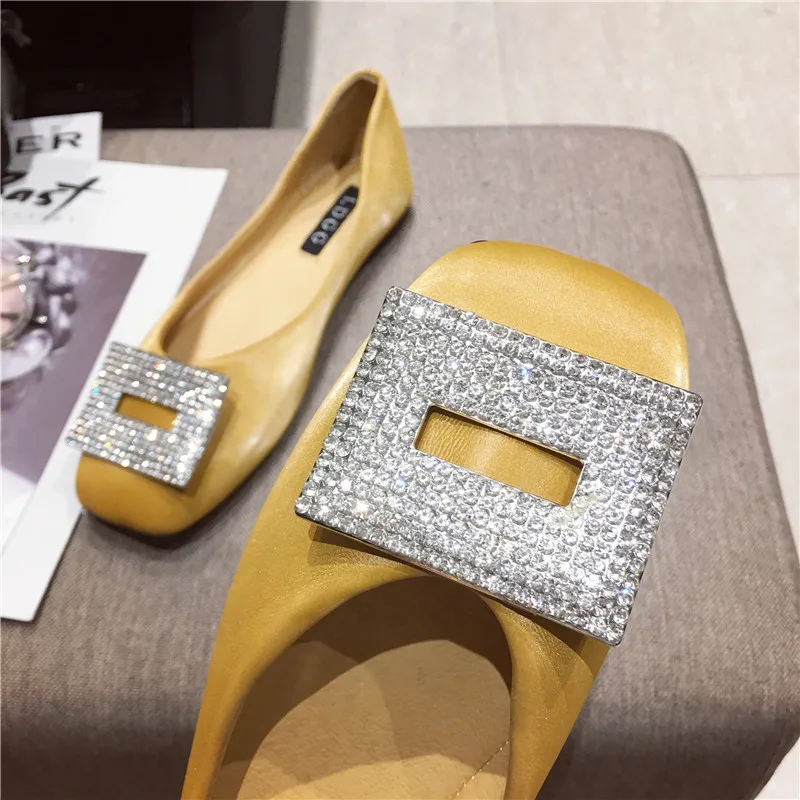 Новинка 2019 года сезон осень весна элегантные женские балетки с кристаллами Цвет