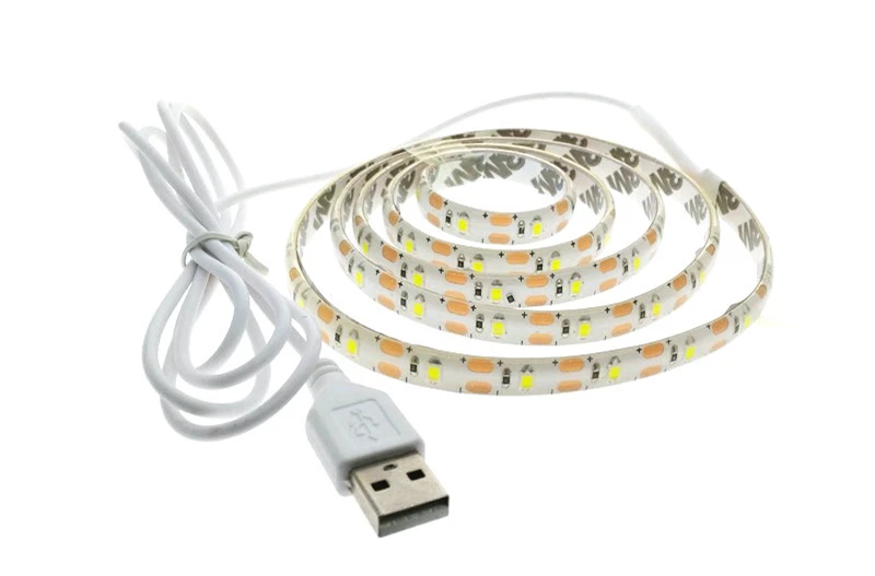 Светодиодная лента DC5V USB 2835 с батарейным отсеком RGB/теплый белый/белый цвет | Лампы