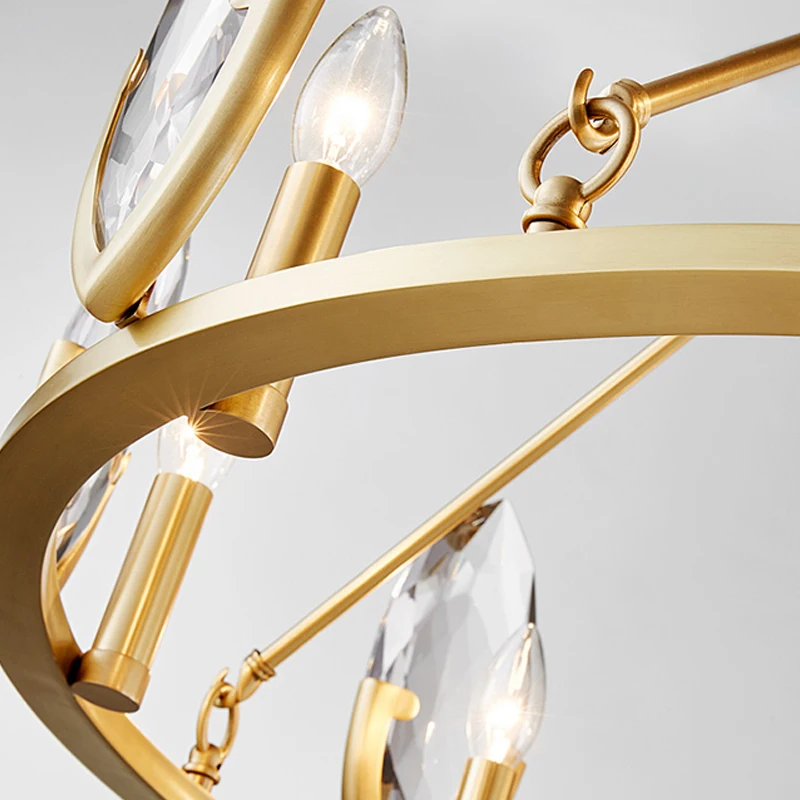 Современный светильник роскошная хрустальная медная люстра американский для