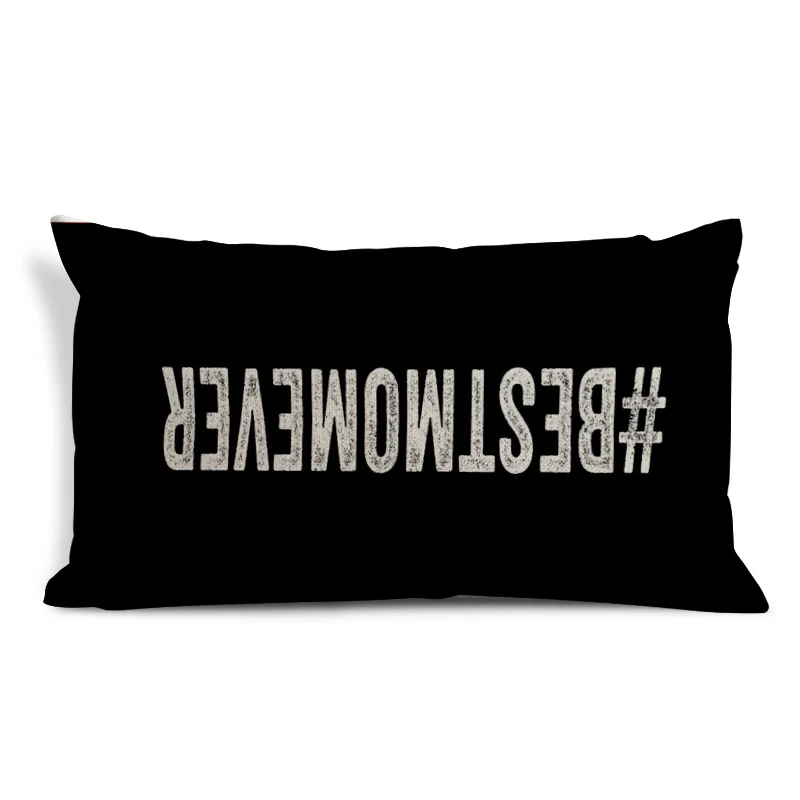 Роскошная черная прямоугольная коробка с буквами поясничная Подушка 30x50 см