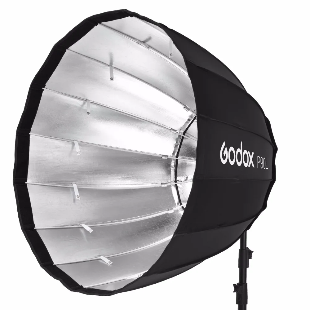 

In Stock Godox Portable P90L P120L Deep Parabolic Softbox Bowens Mount Studio Flash Speedlite Reflector Photo Studio Softbox