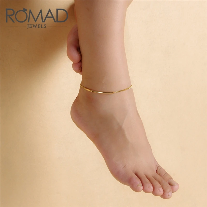 Богемные простые браслеты на ногу для женщин Золотой Серебристый браслет