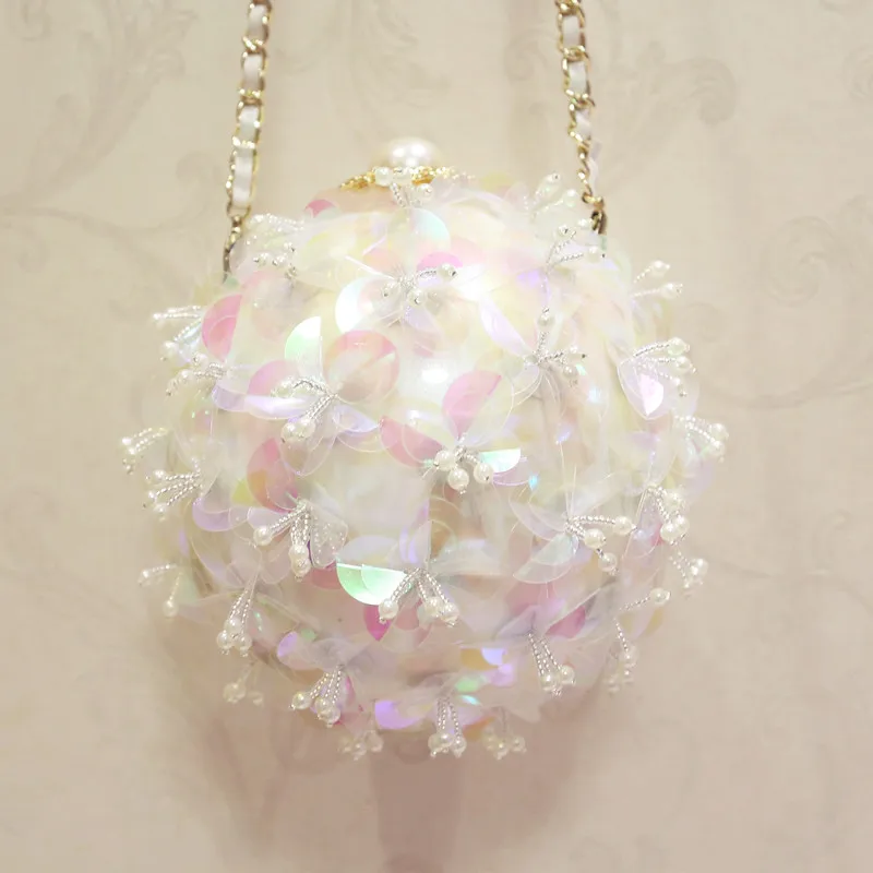 ETAILL прозрачный розовый цветок жемчуг бисером Tellurion вечерняя сумка Свадебная