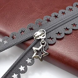 grey Meetee 10 шт. 3# закрытый нейлоновый молния звезда кружева лента молния 25 см многоцветная молния одежды Diy швейная сумка кошелек молнии A1-3 - Цвет: grey