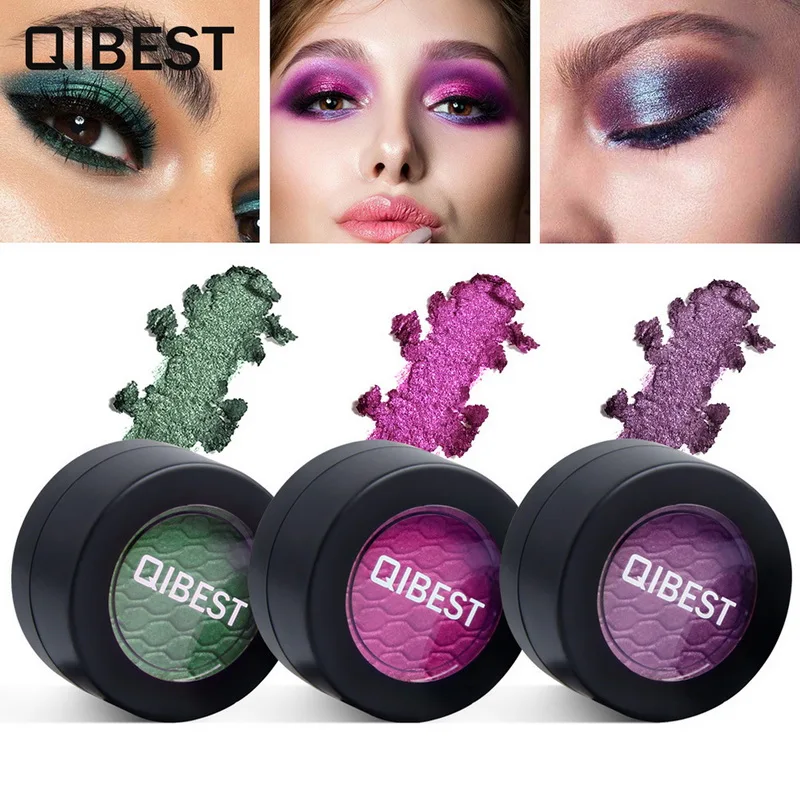 Бренд QIBEST Pro Shimmer Тени для век Картофельная паста текстура Новый Одноцветный