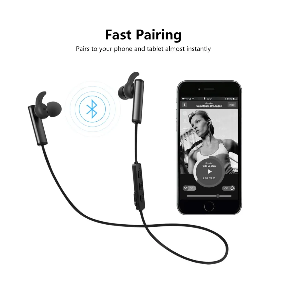 Слог D300S Bluetooth 4 1 Гарнитура Беспроводные спортивные наушники вкладыши с