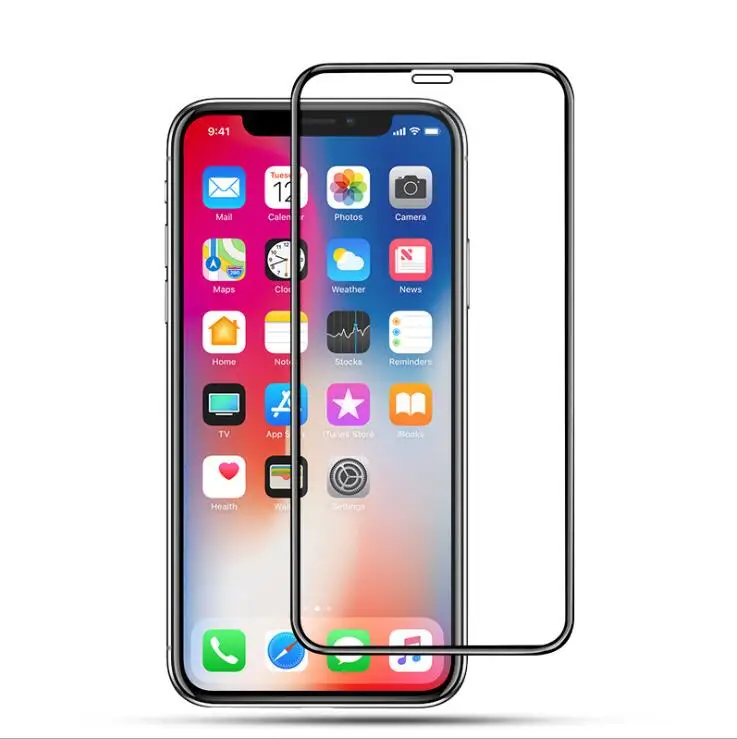 MAIJIEKE 9 H полное покрытие против отпечатков пальцев закаленное стекло для Apple IPhone X 8