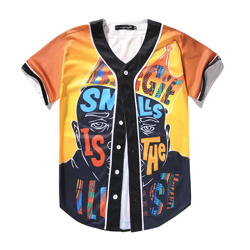 Хип хоп 3D принт Бейсбол Трикотажные футболка с короткими руками Homme Camisetas