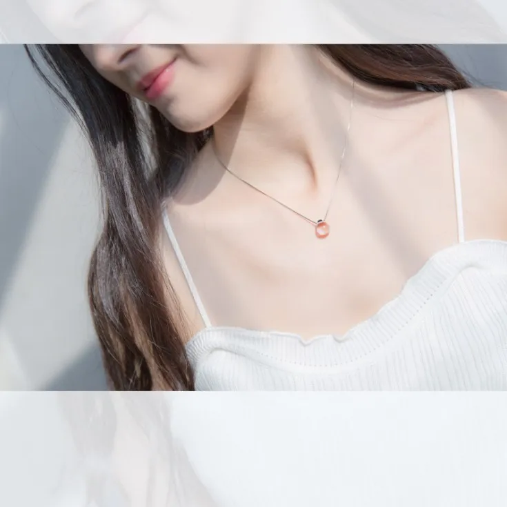 Женское ожерелье из серебра 925 пробы подвеска с кристаллами от Swarovski Корейская