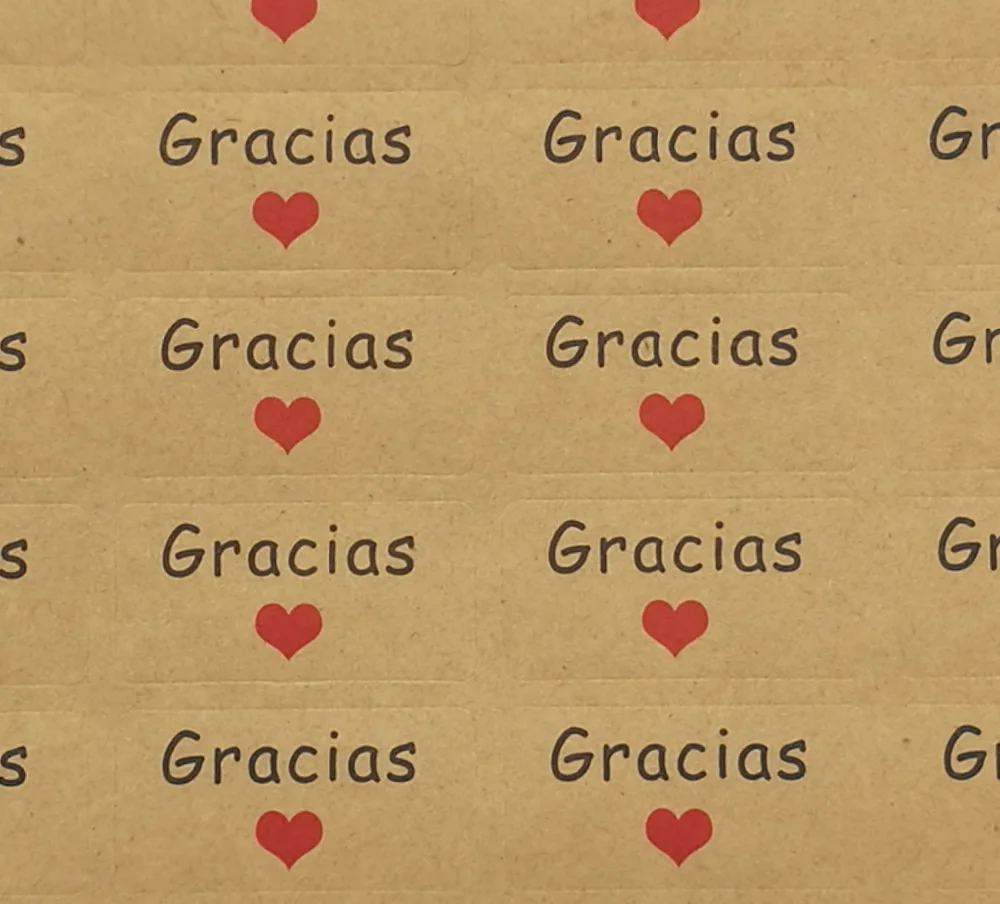 600PCS spain thank you Dandelion клейкие этикетки из крафт-бумаги red heart | Дом и сад