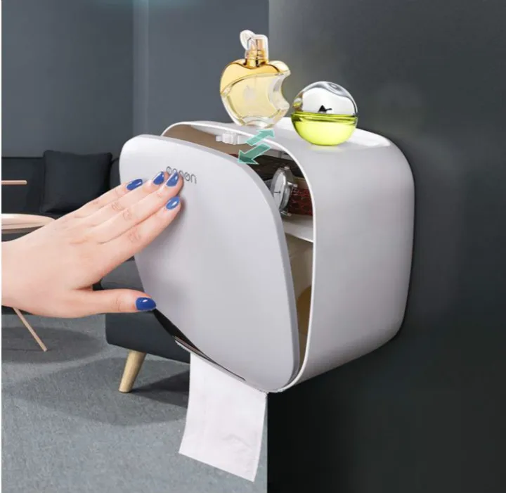 Многофункциональный Tissue Box Ванная комната для хранения аксессуаров Туалет Бумага держатель Roll