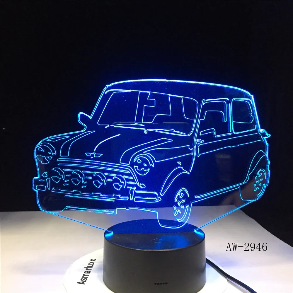 Прохладный внедорожник автомобиль Форма 3D лампа 7 цветов изменить светодиодный