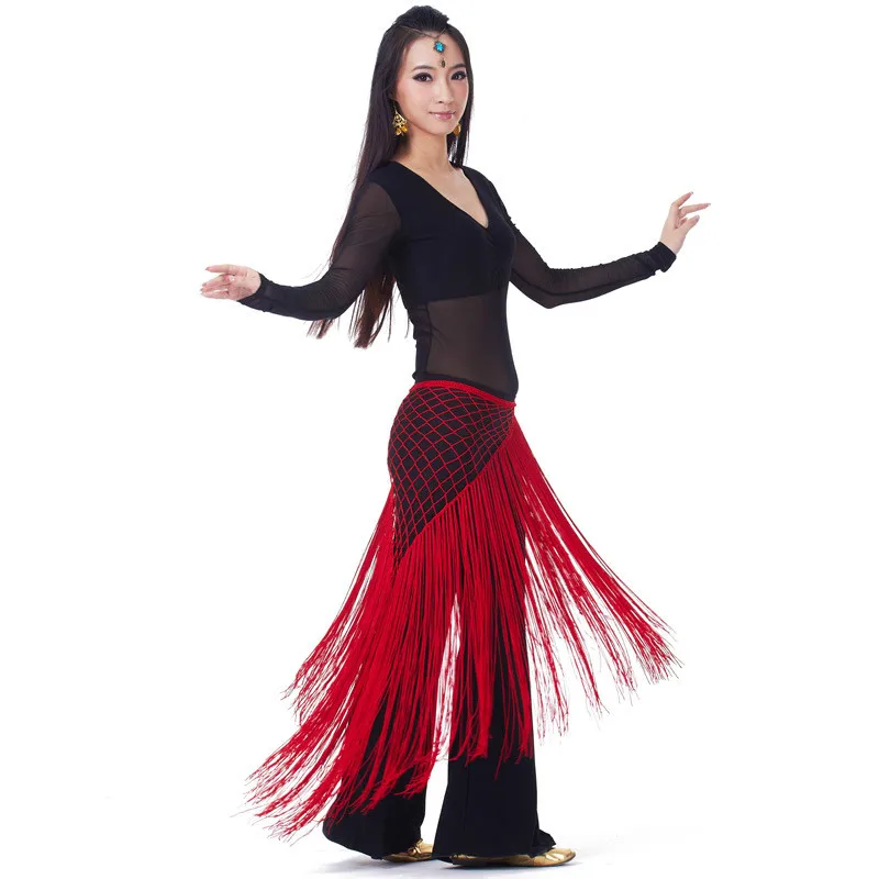 Шарф-шаль в аргентинском стиле для танца живота вязаный крючком треугольный пояс