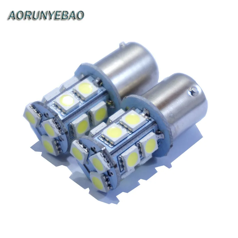 Автомобильный сигнальный фонарь AORUNYEBAO 2 шт. ba15s led 12 В лампа 13SMD 5050 1156 P21W внешнее
