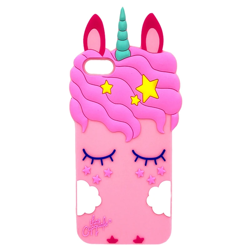 

3D Cartoon Cute Unicorn Mobile Phone Soft Silicone Back Cover For iPhone 5S 6S 6 7 8 Plus X XR XS Max SE2 SE3 Case Fundas Coque