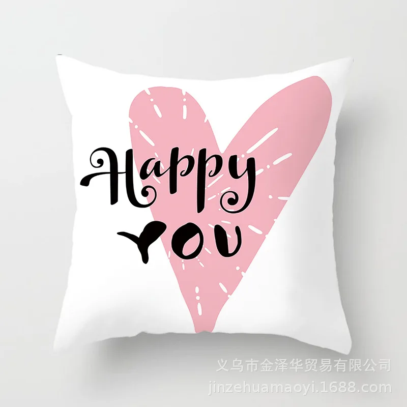 Наволочка для подушки с надписью Happy Valentine's Day и Sweet Love наволочка дома гостиной