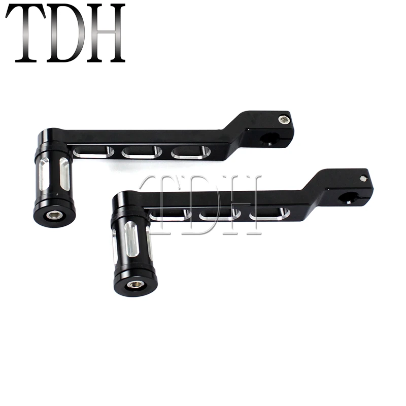

Motorcycle Aluminum Black With Silver Front Rear Heel Toe Shift Lever CNC Shifter Peg For Harley FLST FLT FLHT 1983-2014
