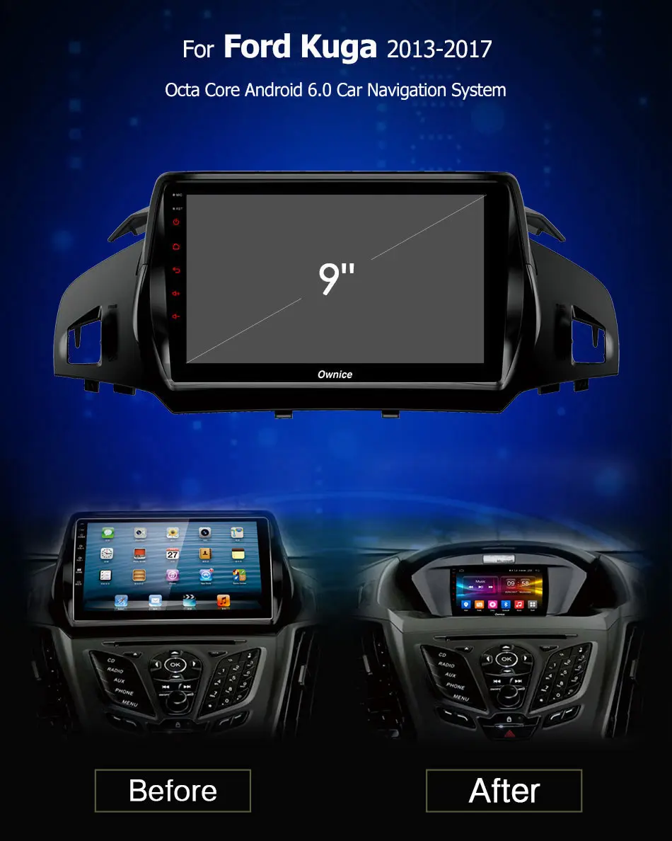 Автомобильный DVD-плеер HD 1024 Android 6 0 восемь ядер 2 гб озу + 32 пзу 9 дюймов GPS Navi Radio Stereo4G