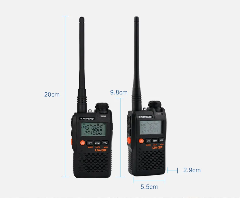 BaoFeng UV 3R портативная рация 2 Вт 16CH 174 136 МГц двухдиапазонный ЖК дисплей радио мини