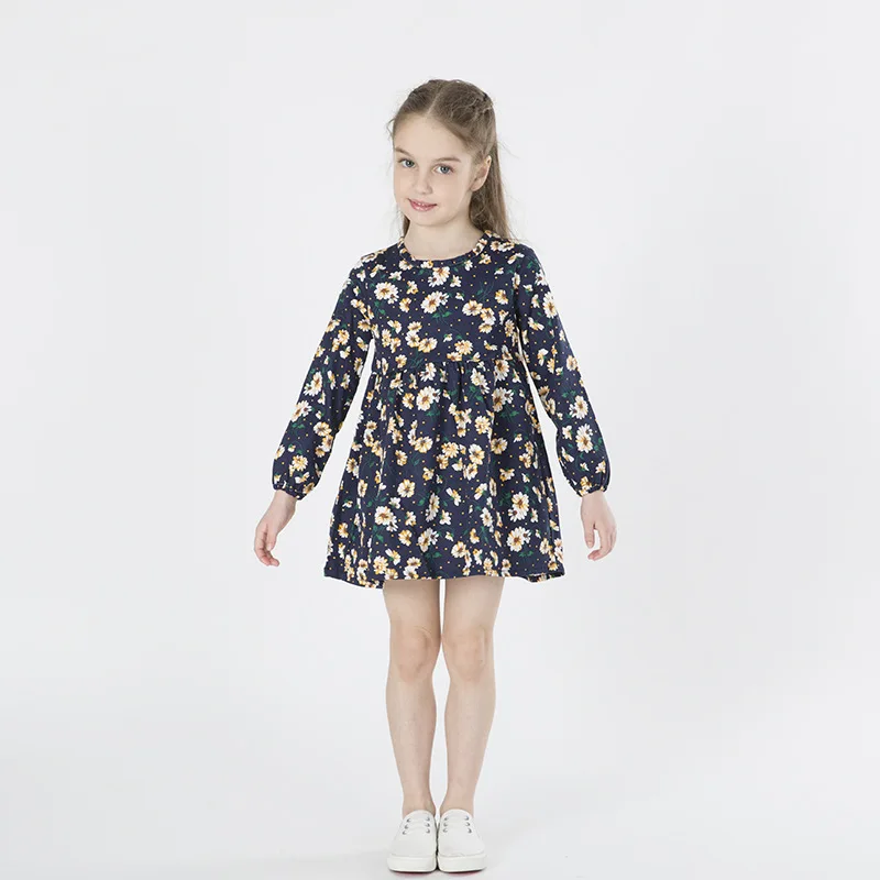 

NEW Baby Girls Dress Long Sleeve Flower Dress For Girl Kids Party Princess Dress Spring Autumn Children Dress Girls Clothes 2-8Y