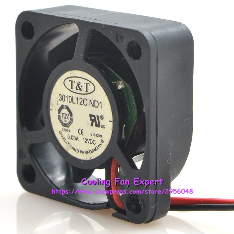 T & 301012C ND1 мини рассеивание тепла охлаждение вентилятор DC 12V 0.08A 3010 3 см 30*30*10 мм 2