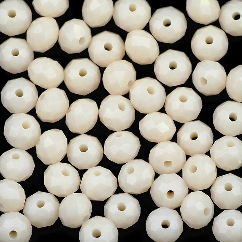 Beige WLYeeS метализированный цвет 6 мм бусины Австрийские хрустальные бусины, 50 шт в наборе, плоские круглые стеклянные бусины с большим отверстием для собственноручного Для женщин изготовление браслета ожерелья - Цвет: Beige