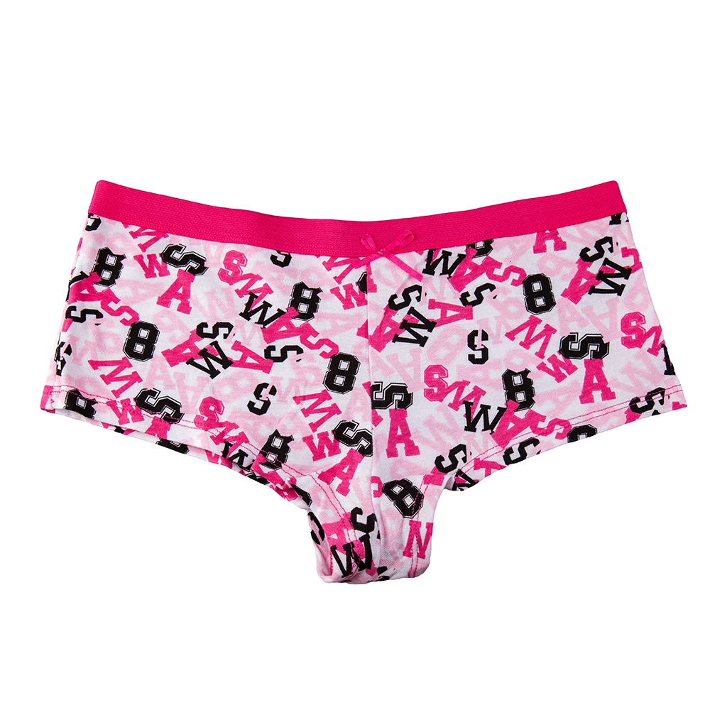 FUNCILAC боксер для Для женщин хлопковые трусы сексуальные Boyshort Письмо печати трусы женские Панталоны женского белья 5 шт./лот