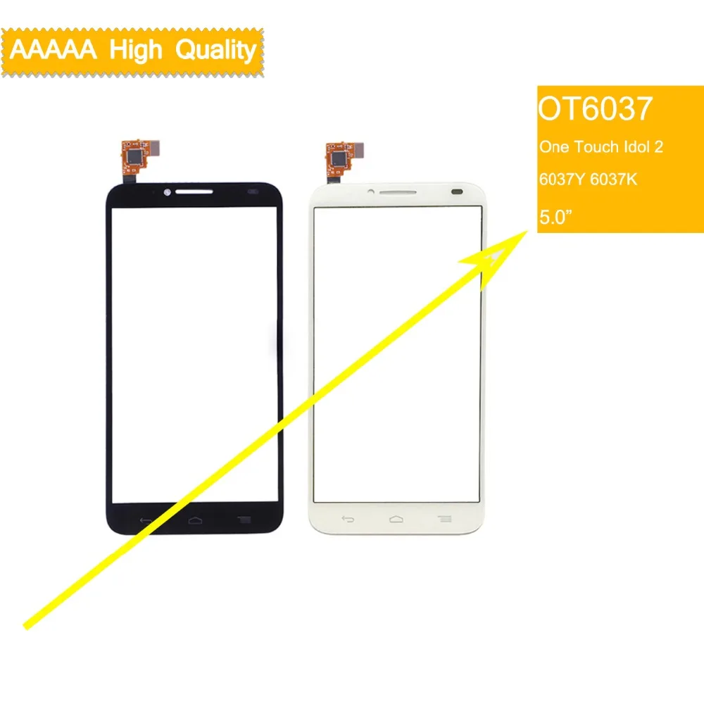 10 шт./лот сенсорный экран для Alcatel One touch Idol 2 6037 6037Y 6037K OT6037 дигитайзер стекло