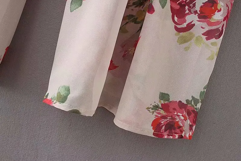 2018 fashion new chiffon printing high waist thin zipper loose wide leg pants | Женская одежда