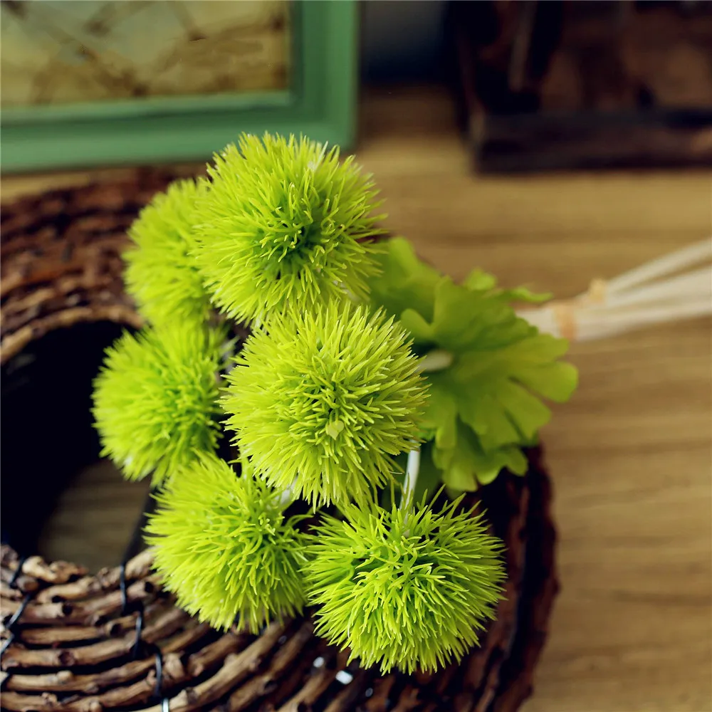 

20 pcs Denisfen Artificial Flowers Korean Stlye Small Thorn Ball Plastic Decorative Flowers Home Decoration Arrangement
