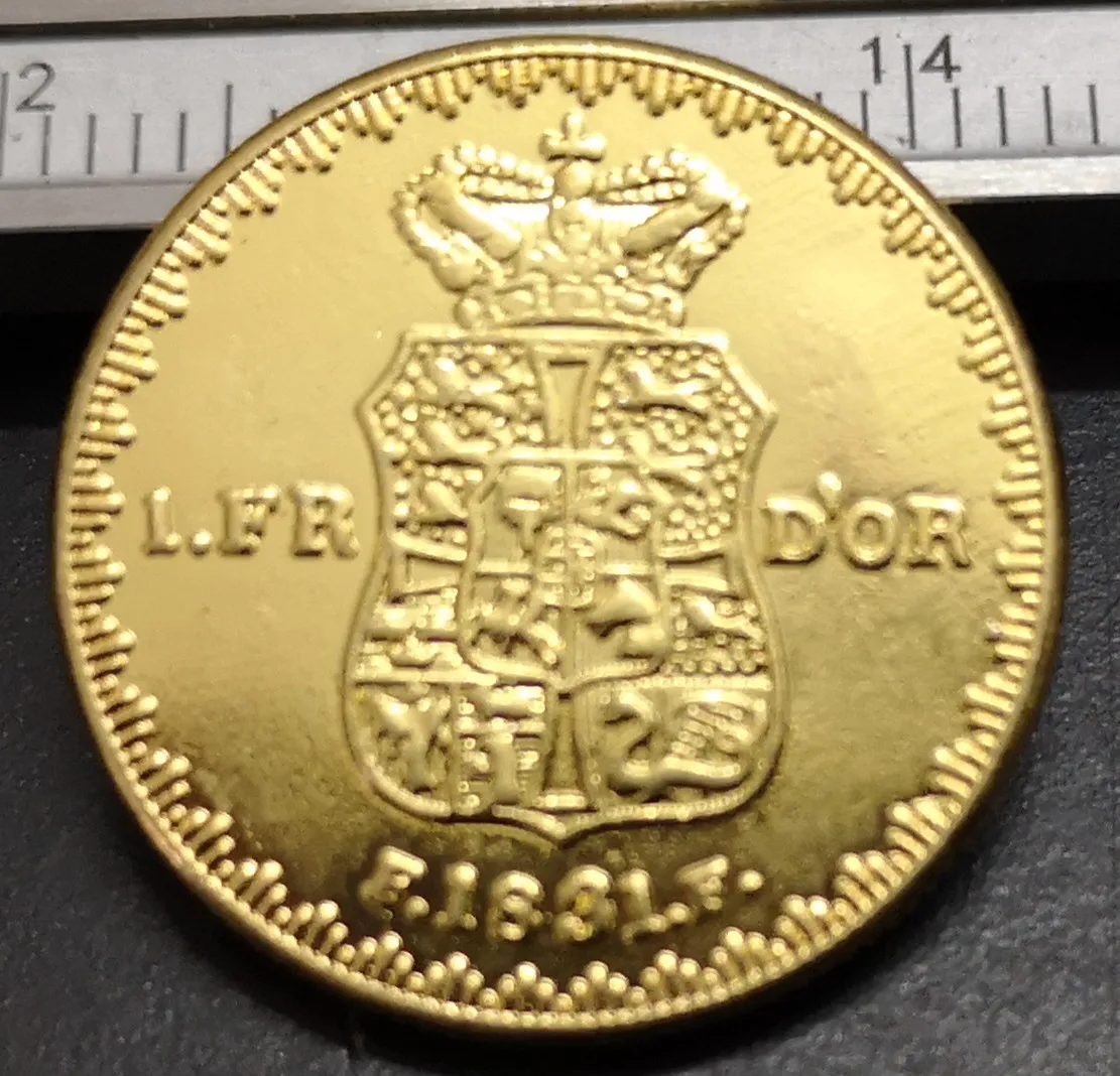 1831 ДАНИЯ 1 Фредерик 22K позолоченная копия монеты (тип 2) | Дом и сад