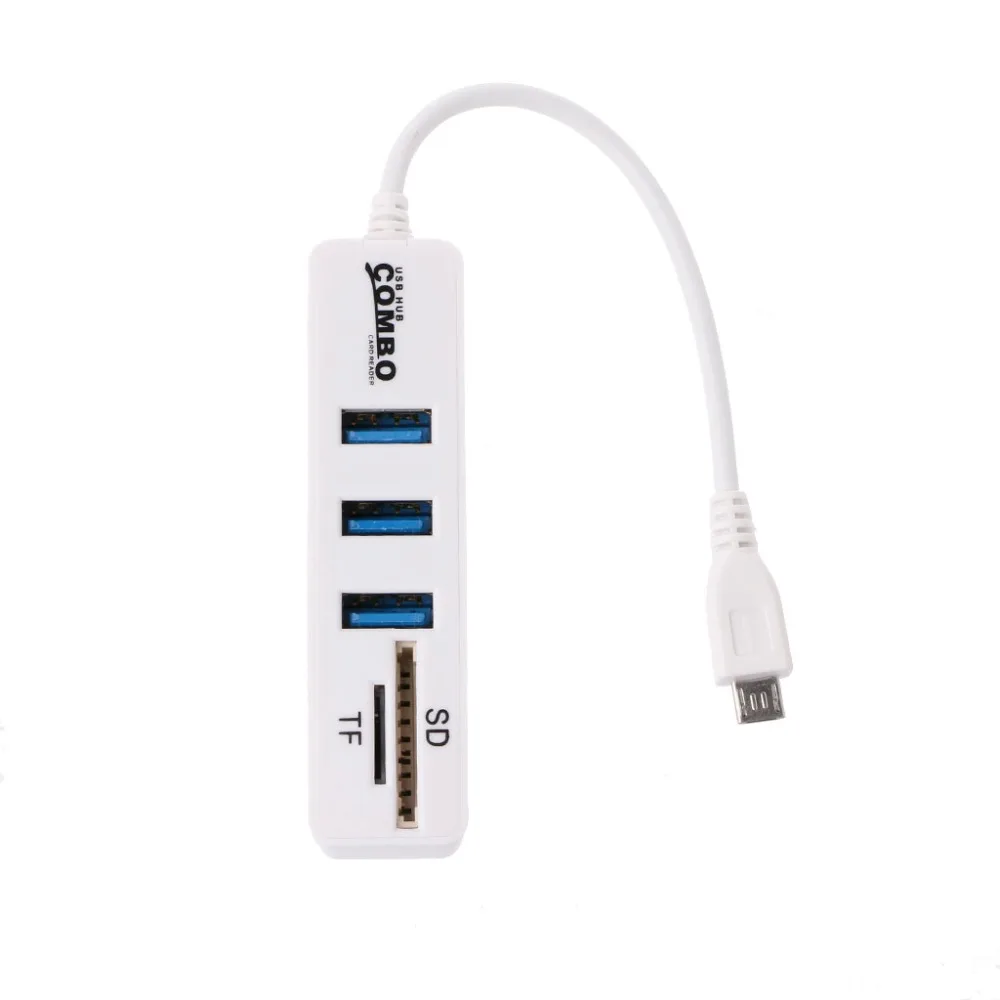 Высокое качество 3 порта USB 2 0 концентратор сплиттер комбо микро разъем кабель с OTG