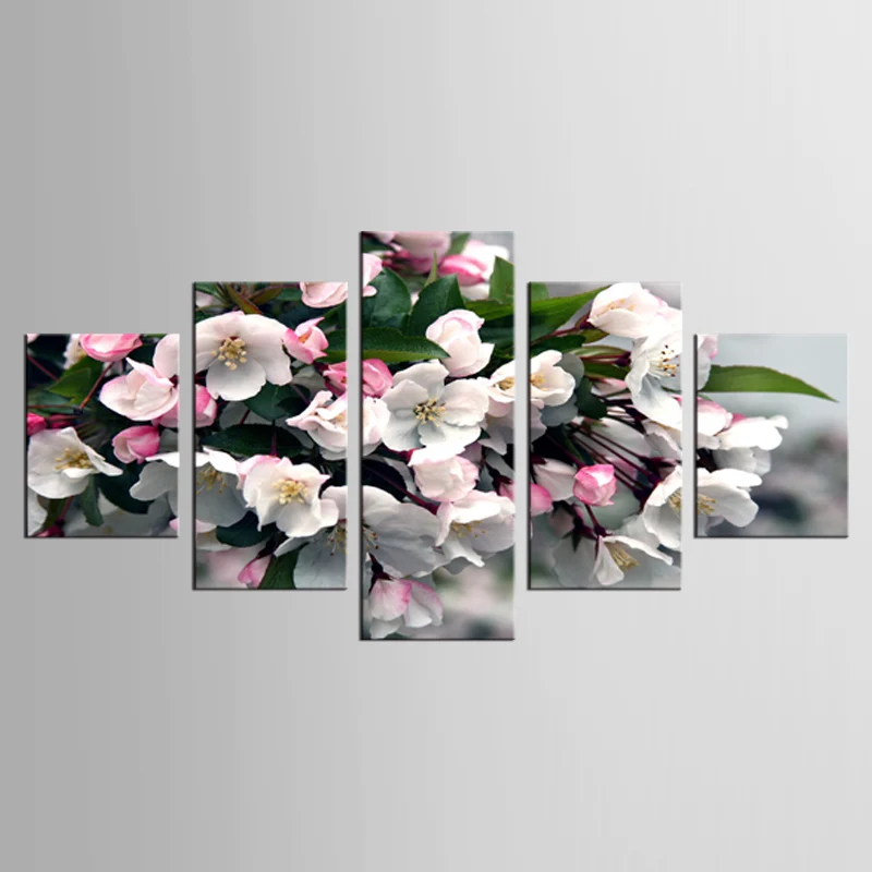 Пейзажная живопись 5 шт./компл. Настенная картина холст украшение комнаты цветок